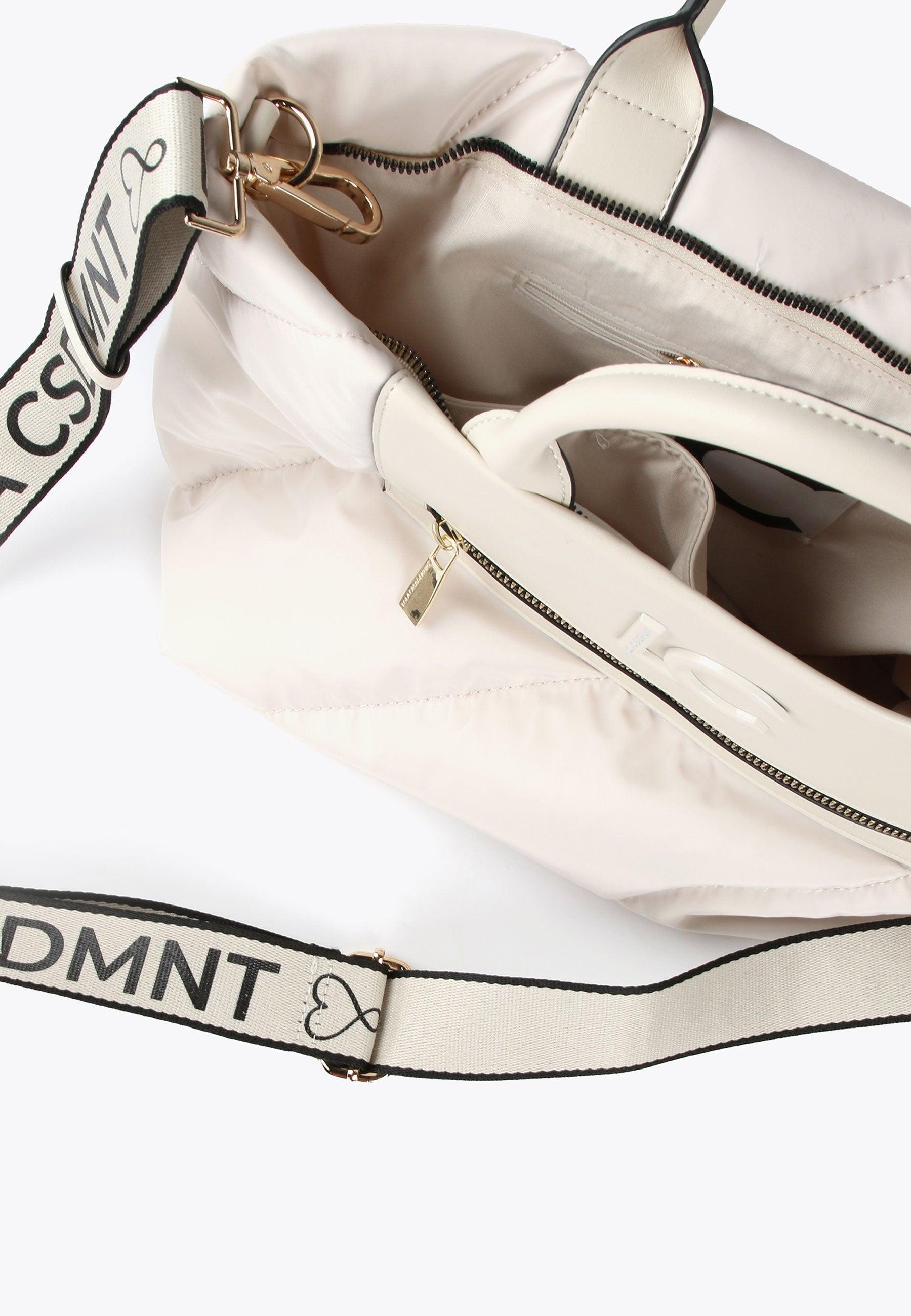 LS2404027-Ecru-Quilted tote bag