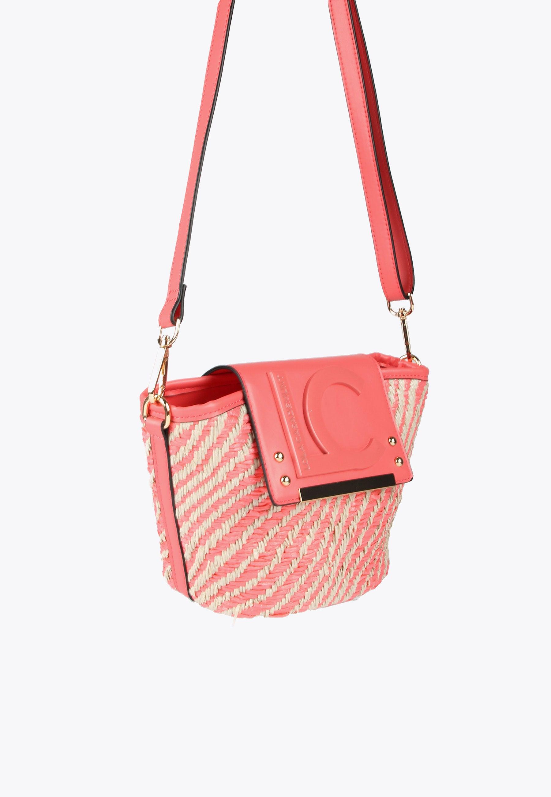 LS2404038-Coral-Mini basket-style crossbody bag