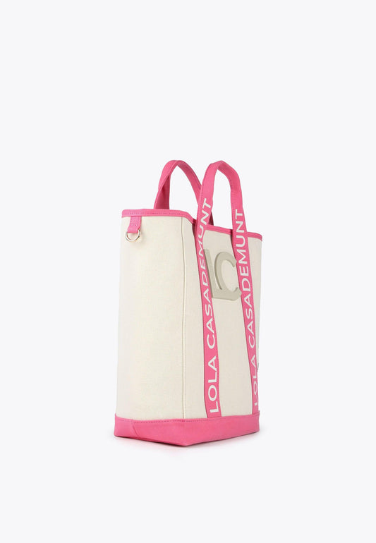 LS2404045-Ecru-Pink-Logo tote bag