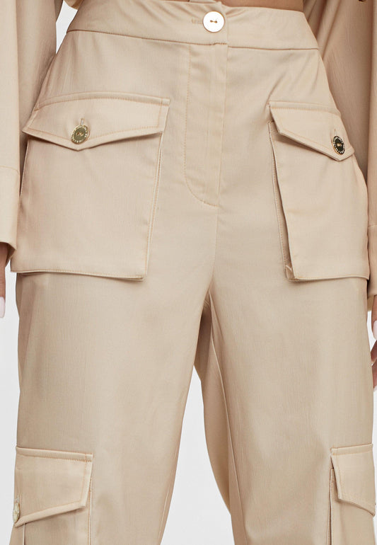 LS2414023-Beige-Trousers with cargo pockets
