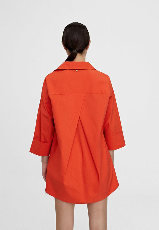 LS2415001-Red-Basic cotton shirt