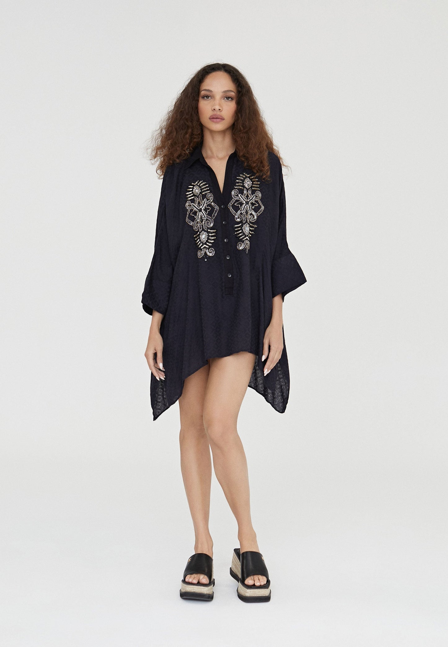 LS2416054-Black-Camisole with embroidered chest