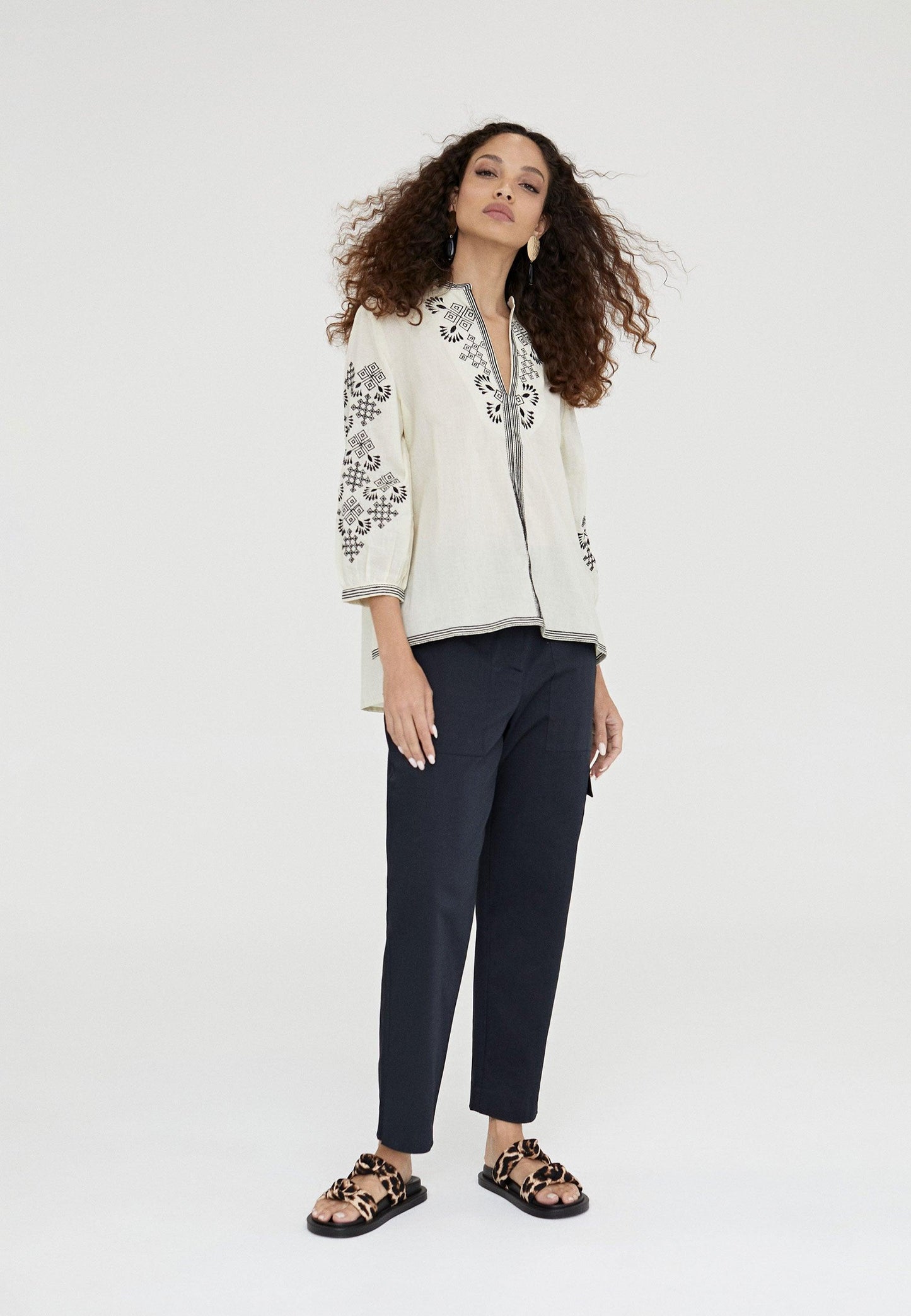 LS2416058-Ecru-Blouse with embroidery