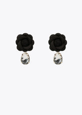 Black flower earrings