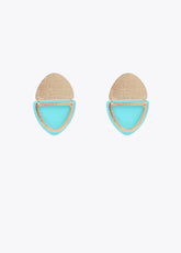 Earrings with double metal piece