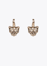 Gold-toned tiger’s head earrings