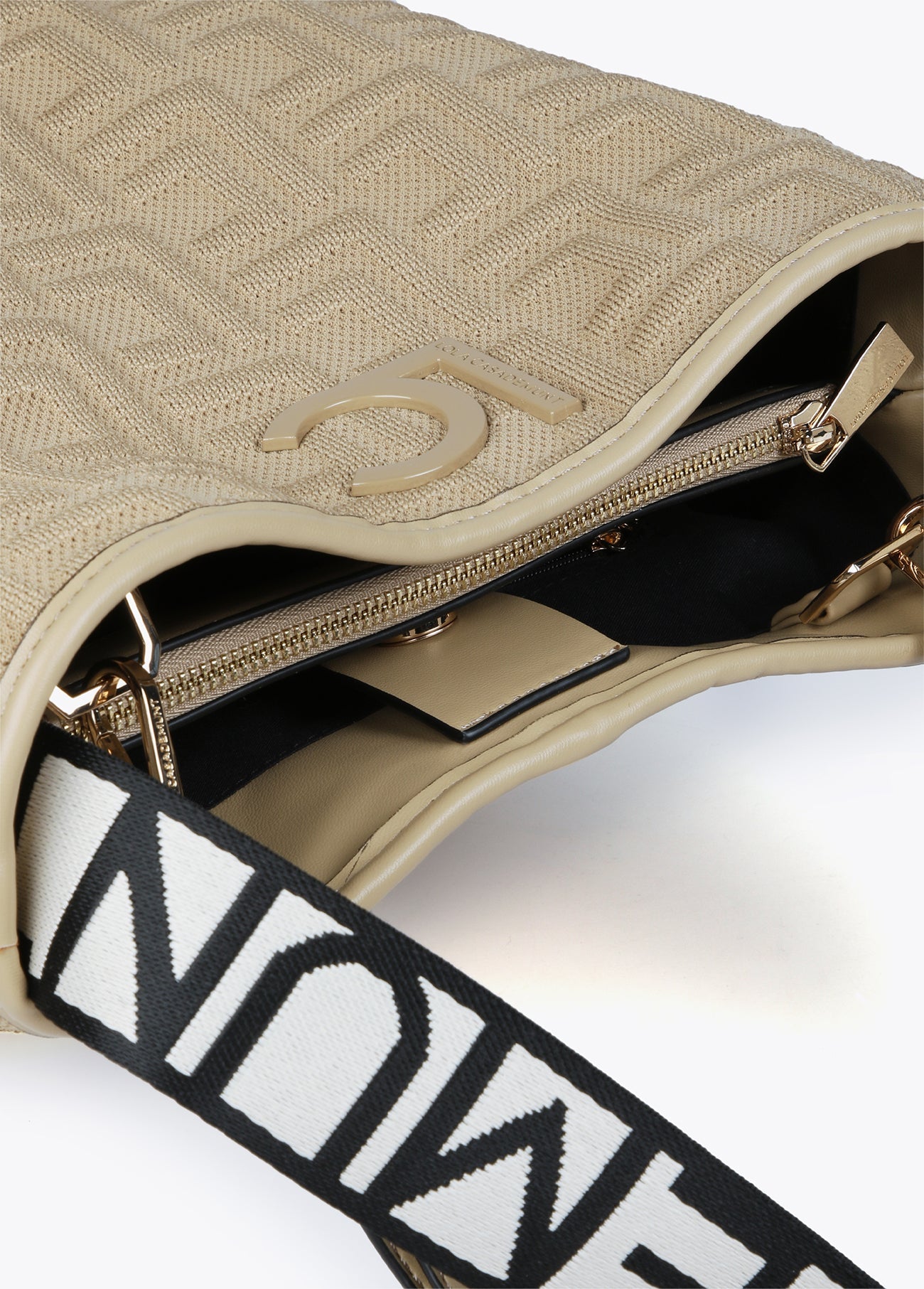 Monogrammed fabric tote bag