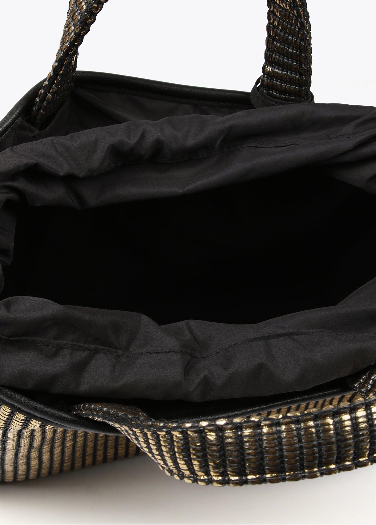 Small metallic raffia-effect tote bag