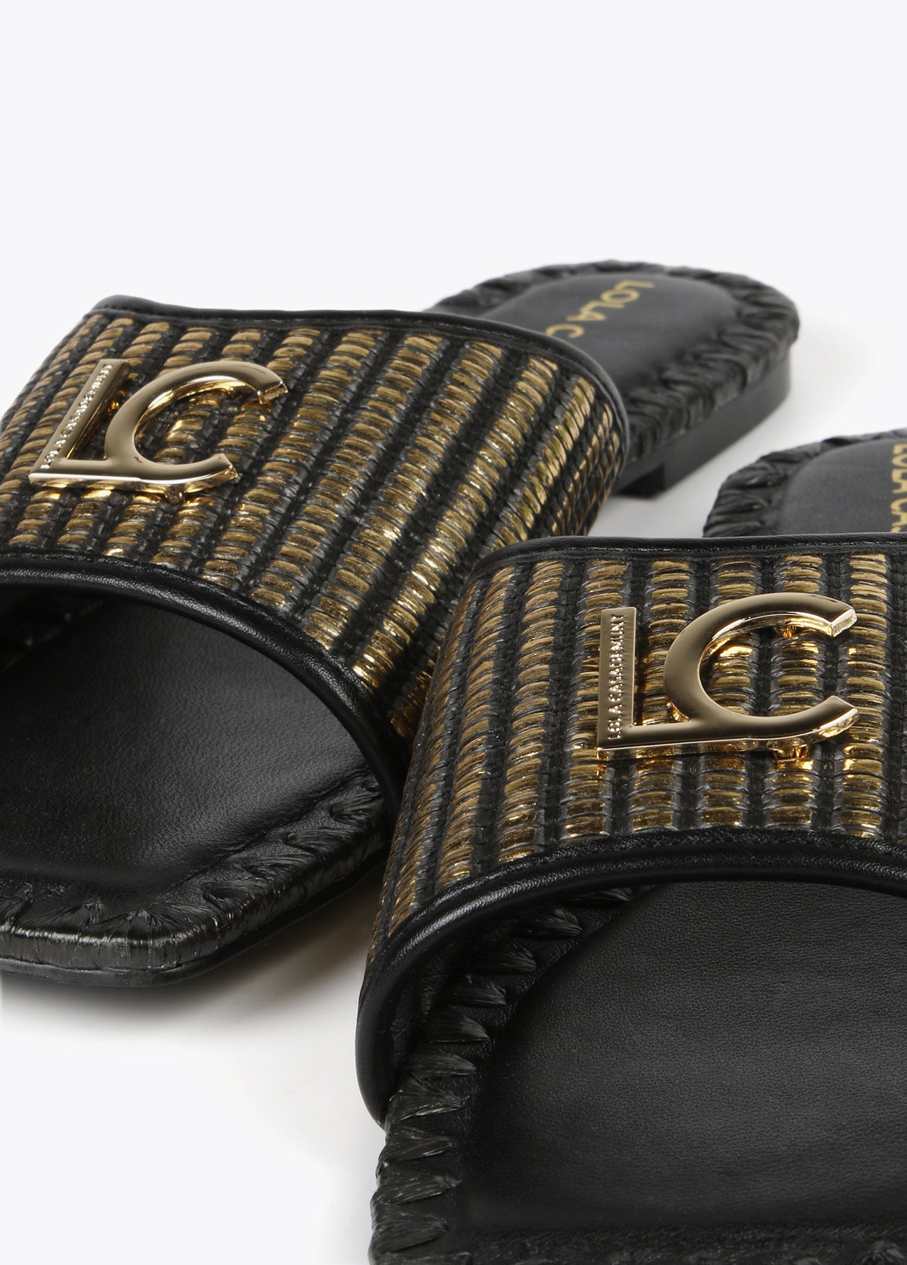 Flat metallic sandals