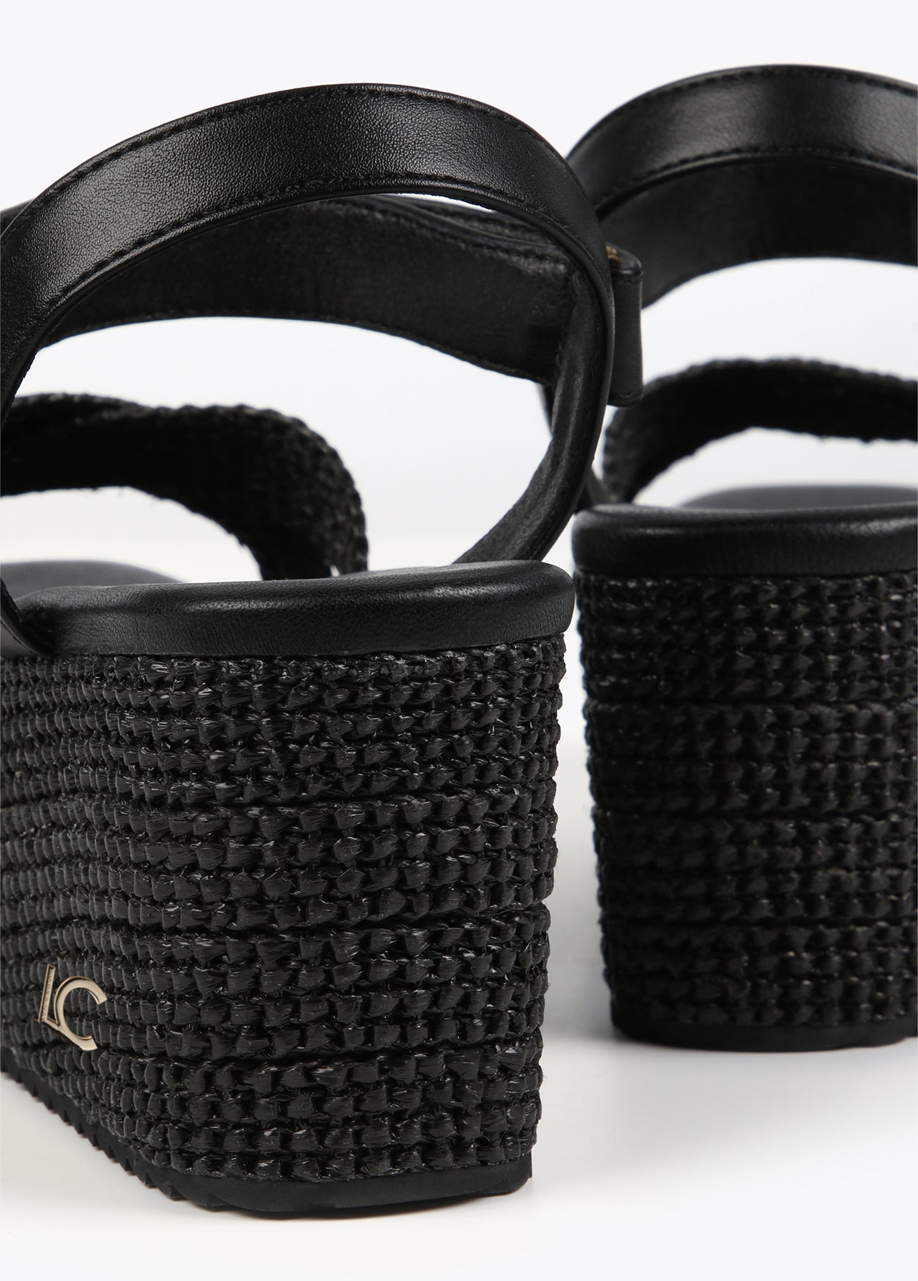 Platform sandals with metal details