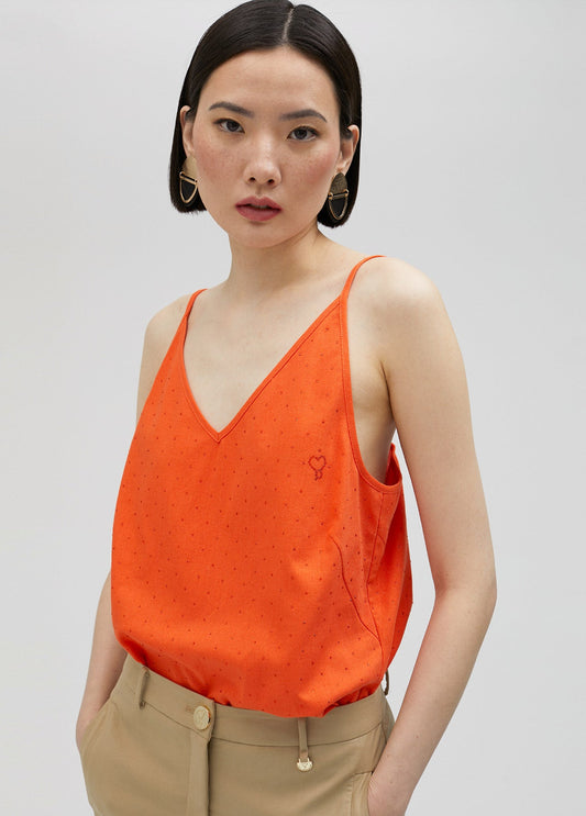 Strappy top with rhinestones