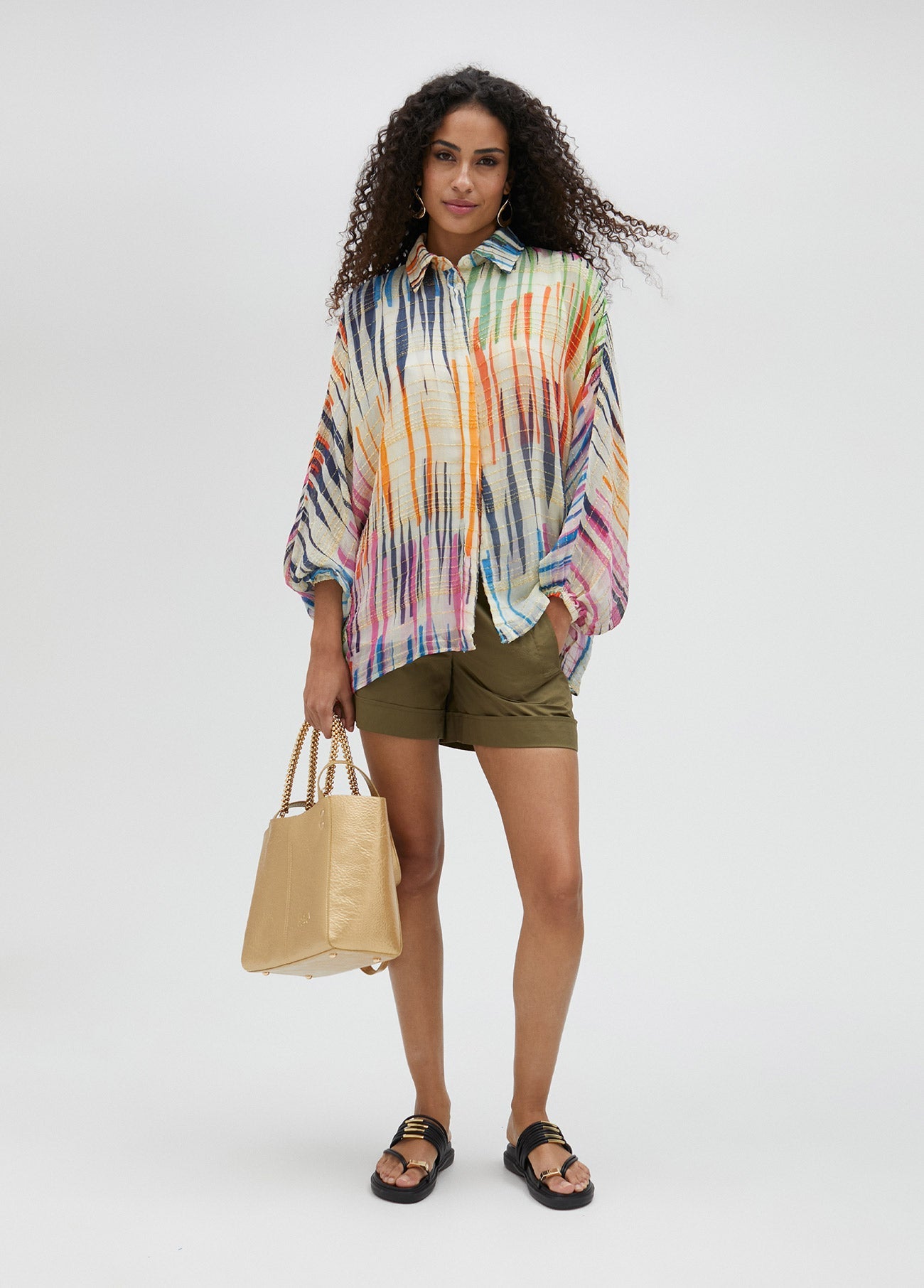 Multicoloured striped shirt