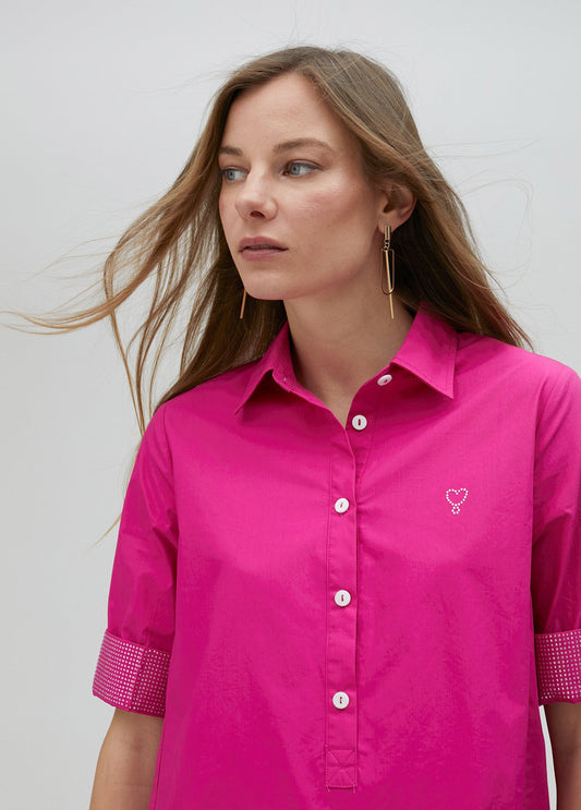 Dress with rhinestone detail sleeves