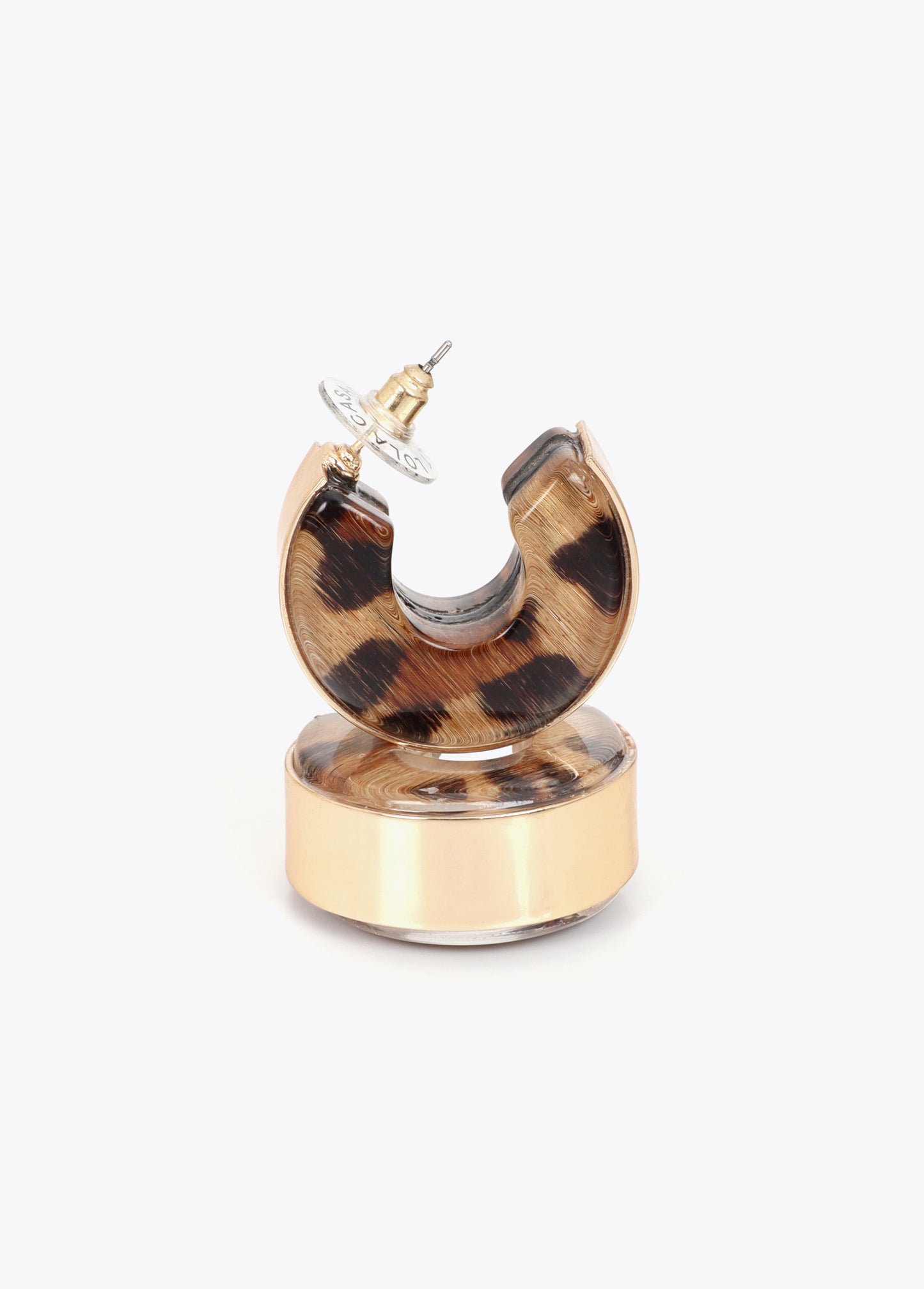 Metal and Animal Print Hoop Earrings