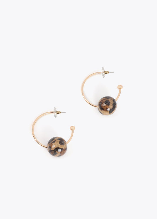 Hoop Earrings with Maxi Animal Print Bead