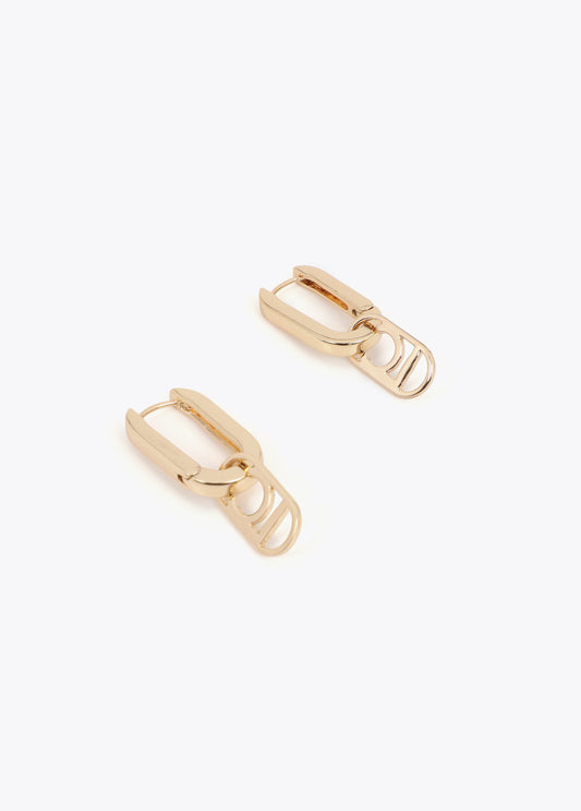 Hinged Earrings with Detachable Logo