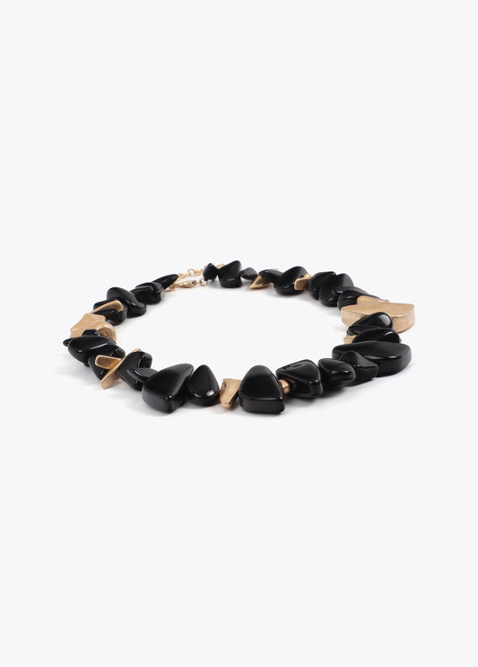 Acrylic Necklace with Metal Pieces