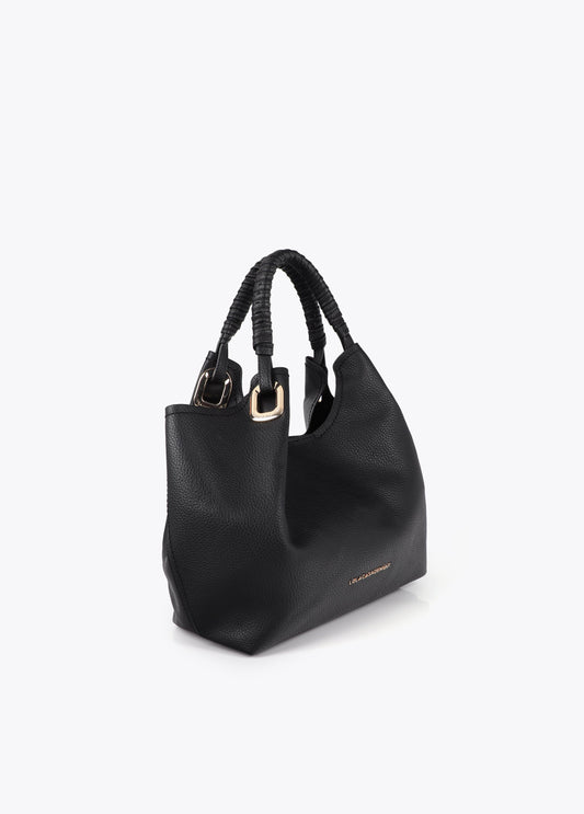 Shopper with Braided Handle and Metallic Details