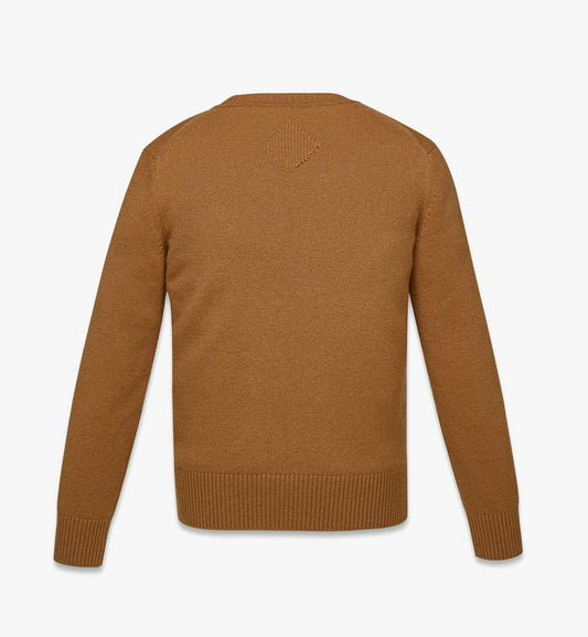 MHEESMM01CO00M-Laurel Sweater in Wool and Recycled Cashmere|COGNAC