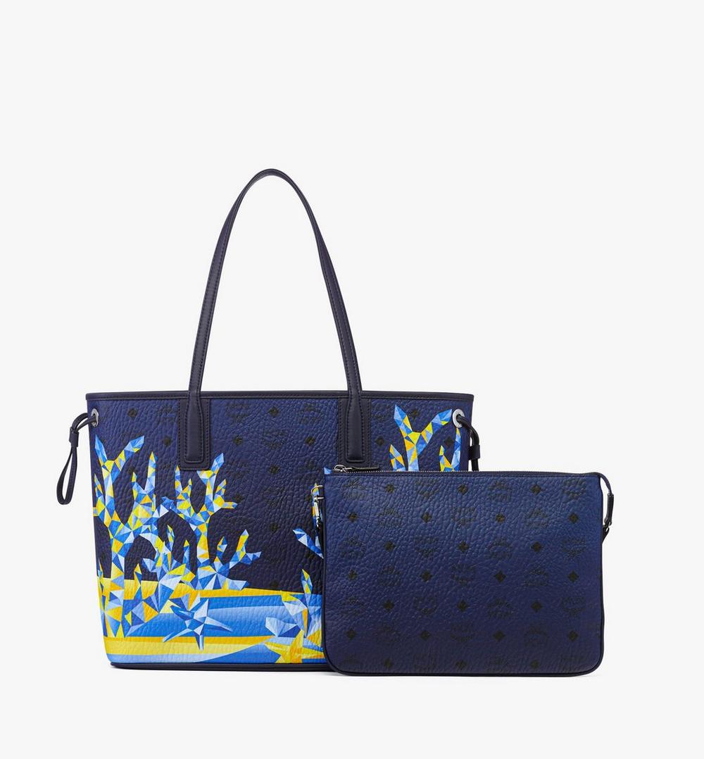 MWPFSLR01VC001-Liz Shopper in Cubic Coral Visetos|NAVY BLAZER