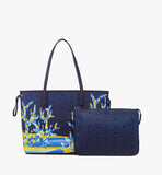 MWPFSLR01VC001-Liz Shopper in Cubic Coral Visetos|NAVY BLAZER