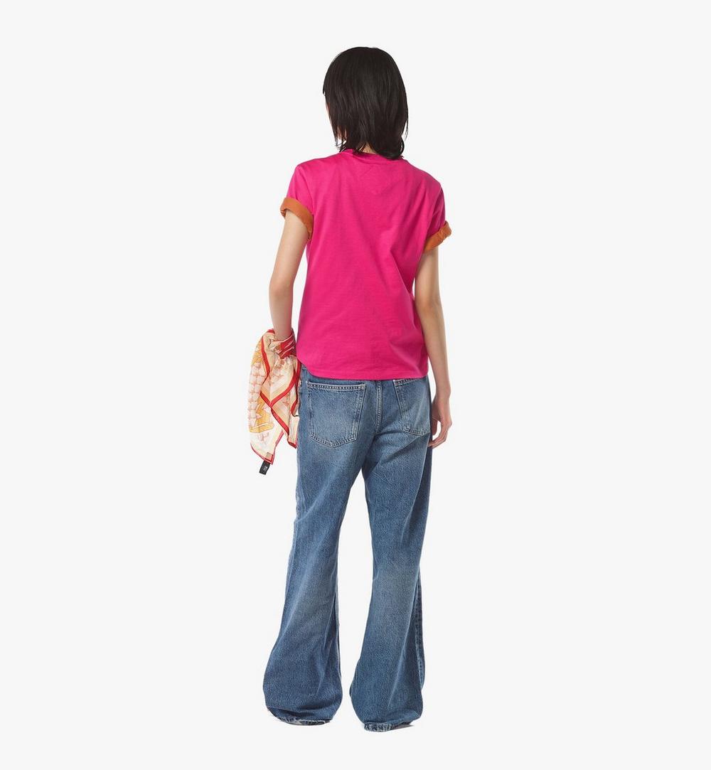 MFTFSBC01Q100L-Logo Print T-Shirt in Organic Cotton|SANGRIA SUNSET