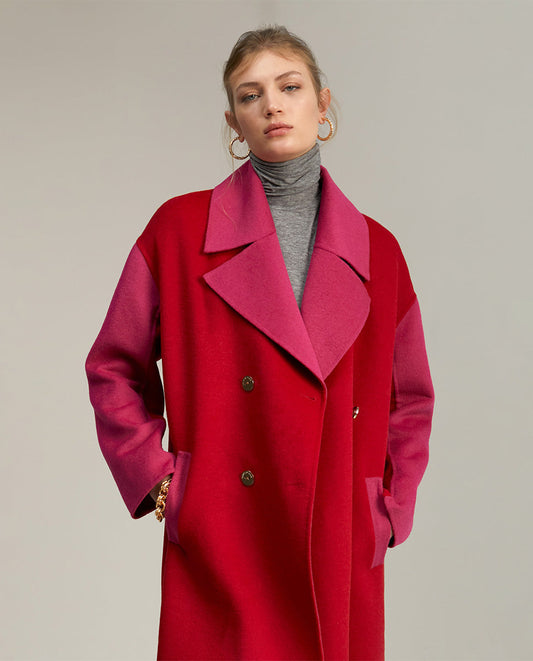 Two-tone handcrafted coat