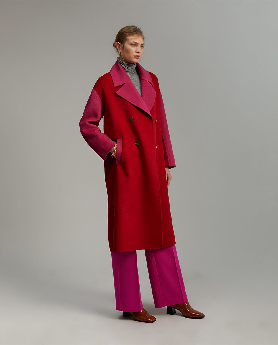 Two-tone handcrafted coat