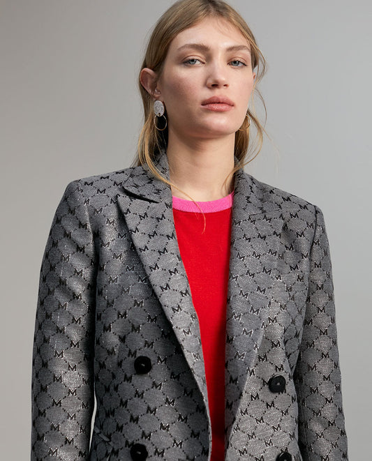 Jacquard monogram blazer