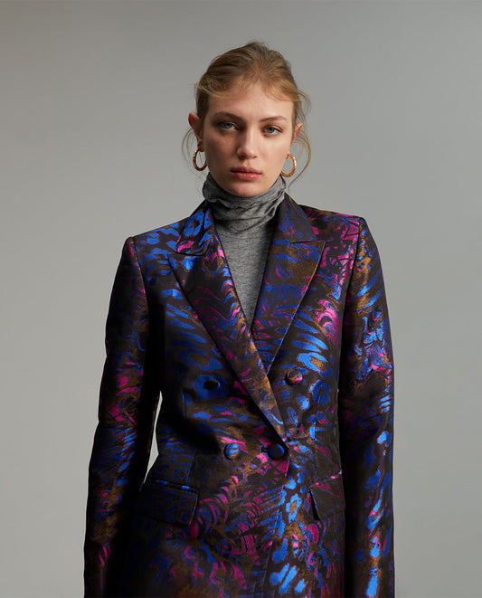 Printed jacquard blazer