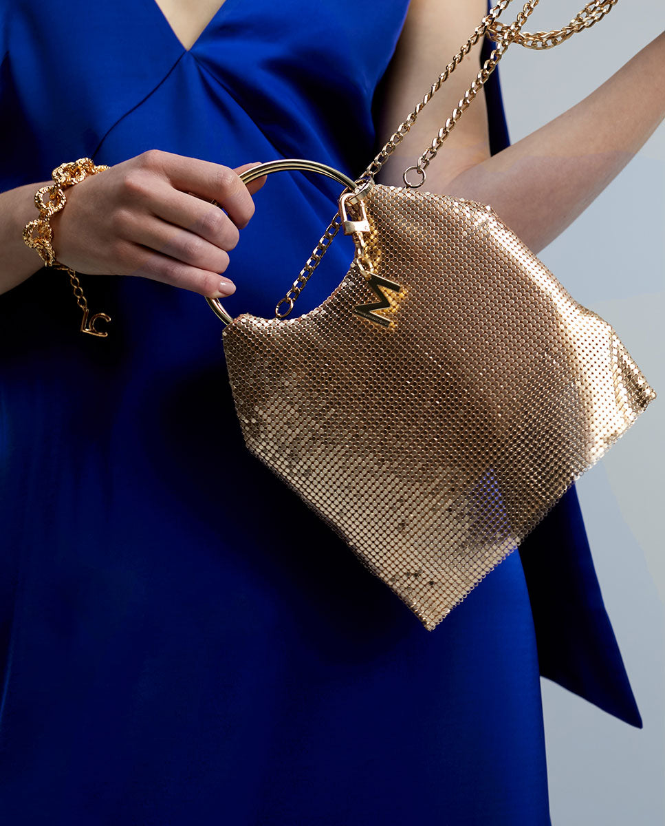 Gold evening bag