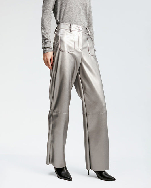 Faux leather trousers