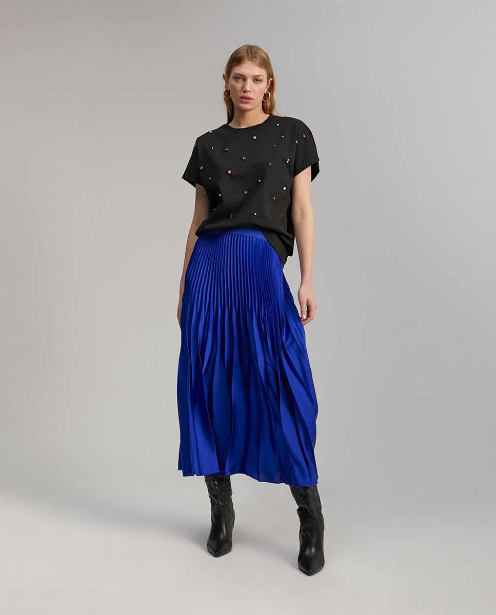 T-shirt with rhinestone detail