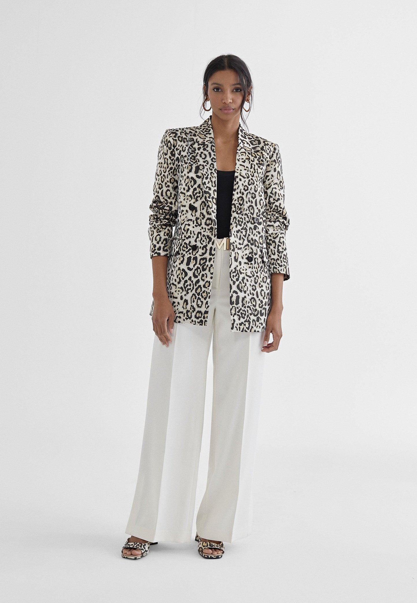 MS2402007-Black-White-Golden animal print blazer