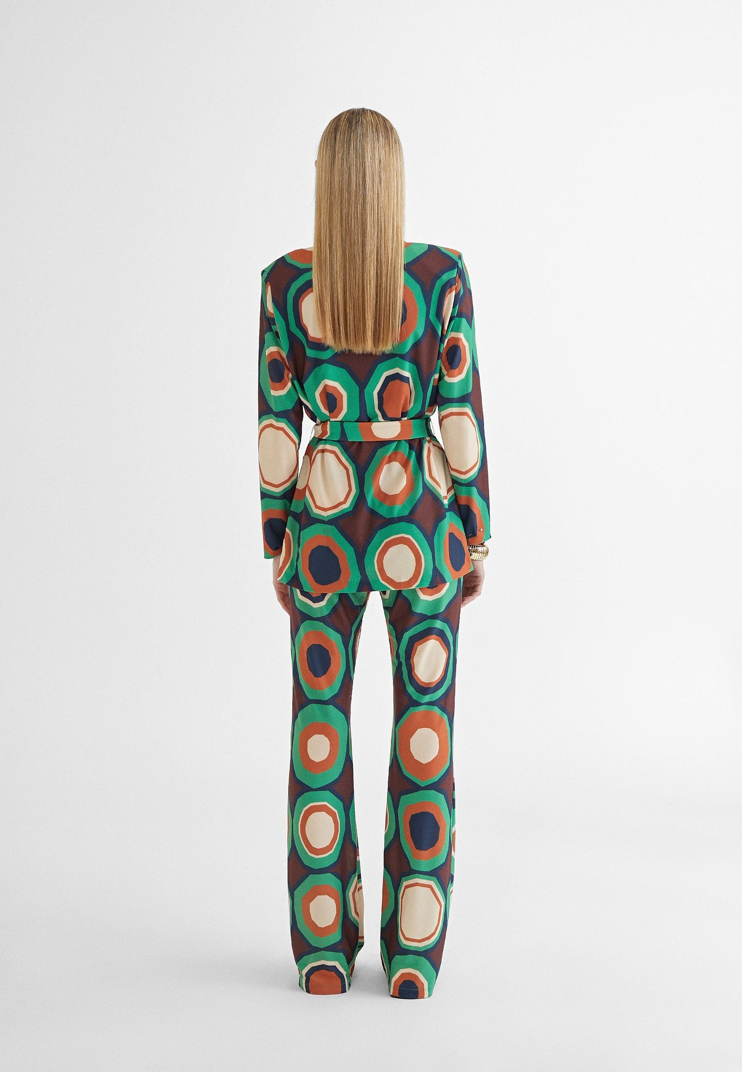 MS2402011-Green-Orange-Retro print blazer