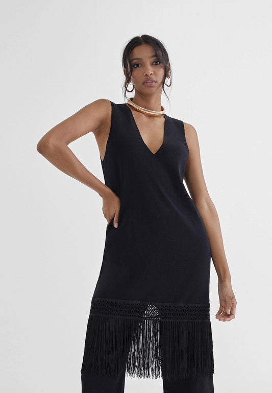 MS2415013-Black-Long fringed top