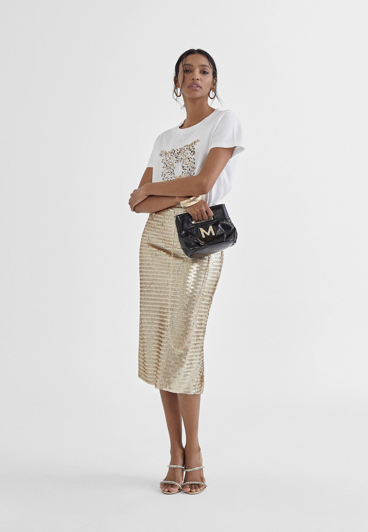 MS2415029-White-Metal-Tiger embroidery T-shirt