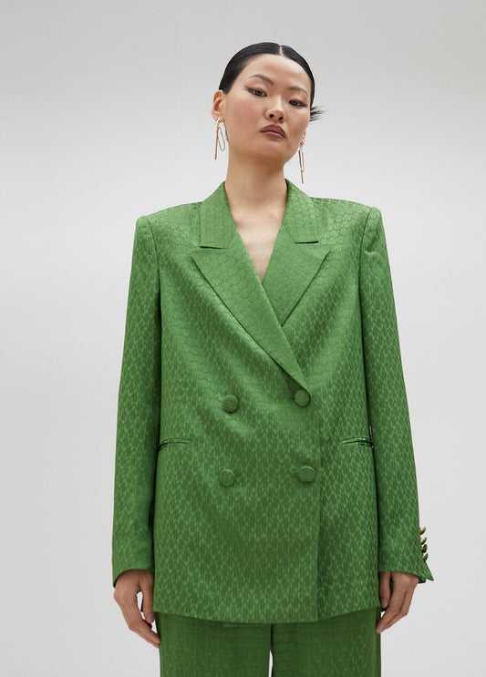 Flowing jacquard blazer