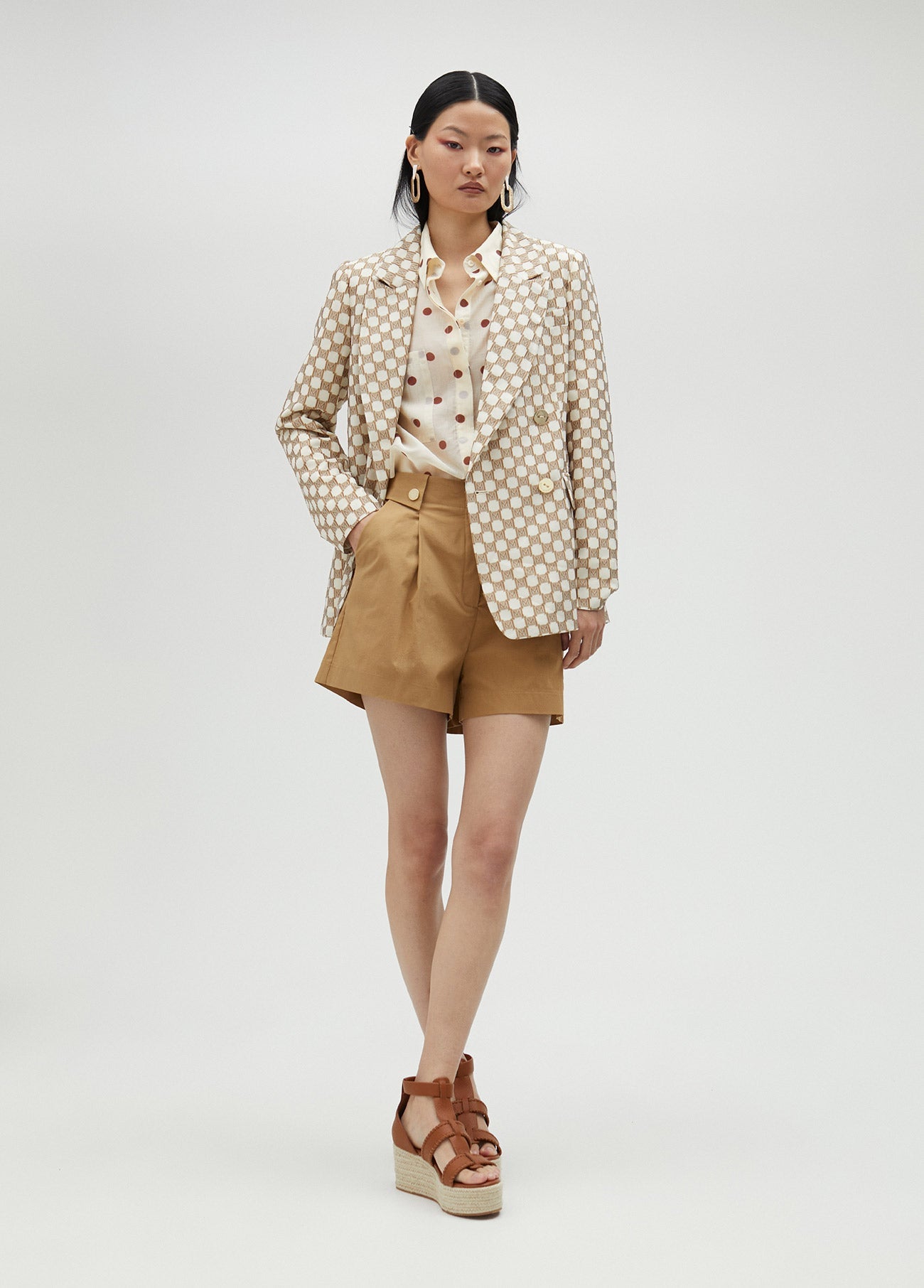 Camel Bermuda shorts