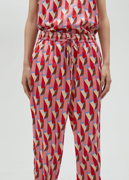Multicoloured logo print trousers