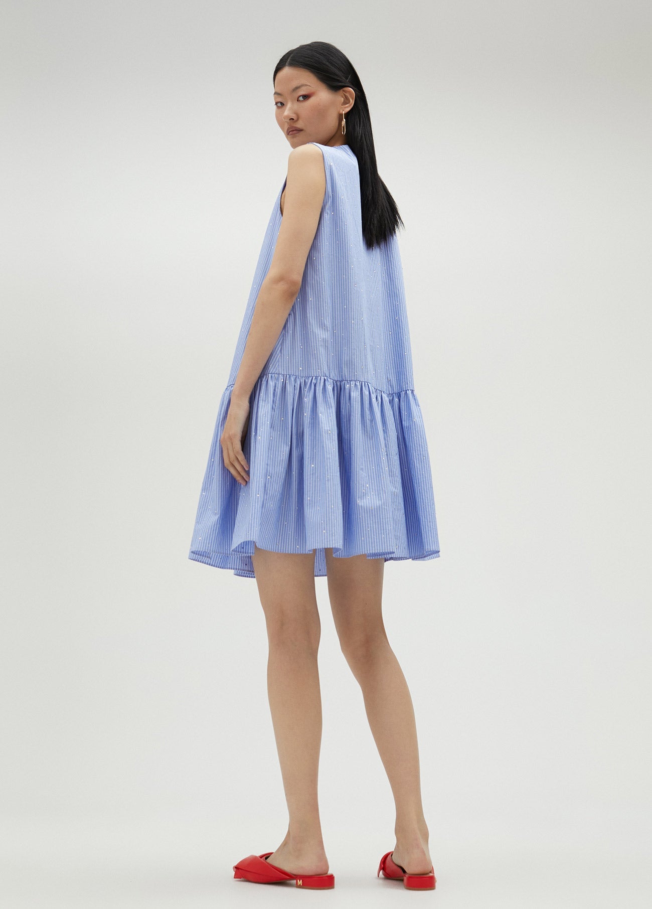 Short dress with rhinestones