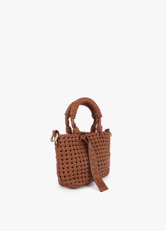 Knotted Faux Leather Crossbody Bag