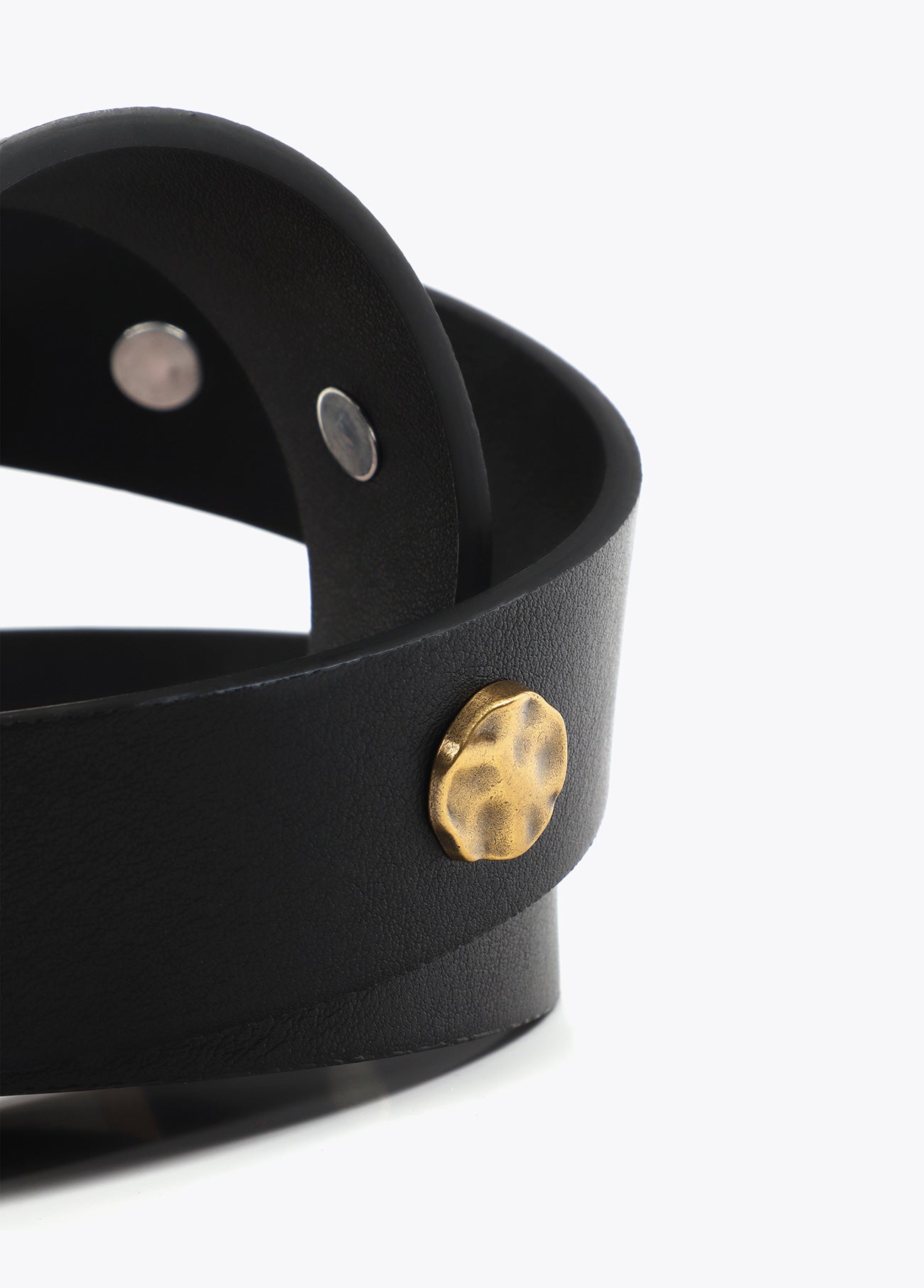 Belt with Square Buckle and Irregular Studs