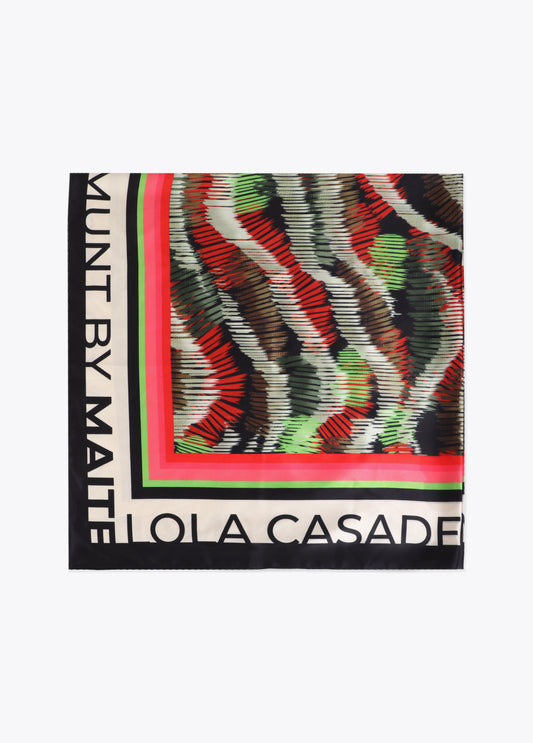 Multicolor Striped Satin Scarf