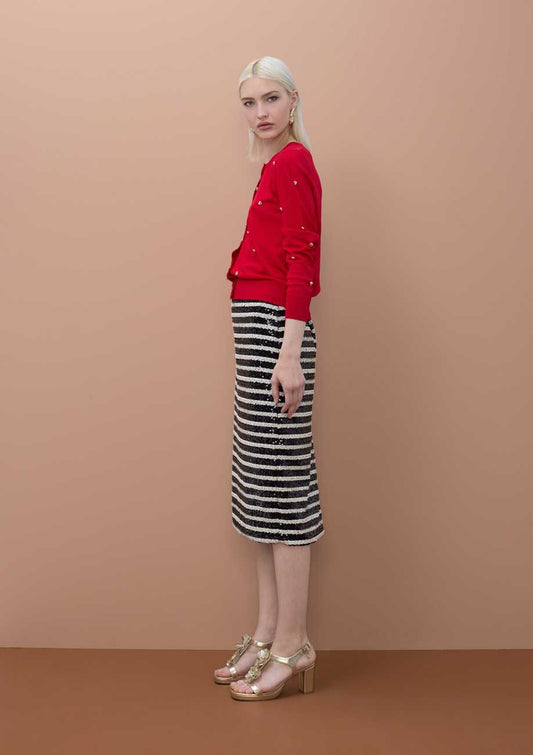 Sequined Straight Skirt