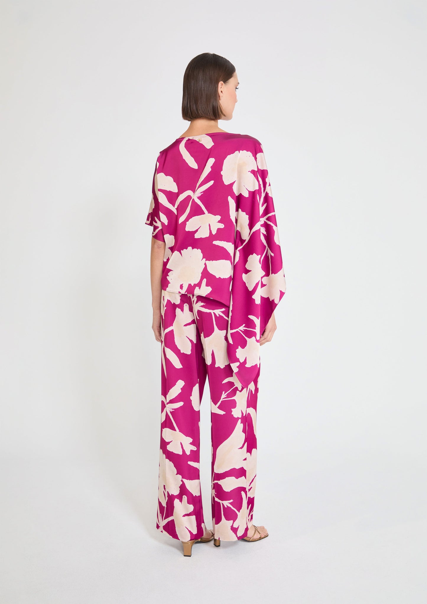 Wide-Leg Pant with Large Floral Print