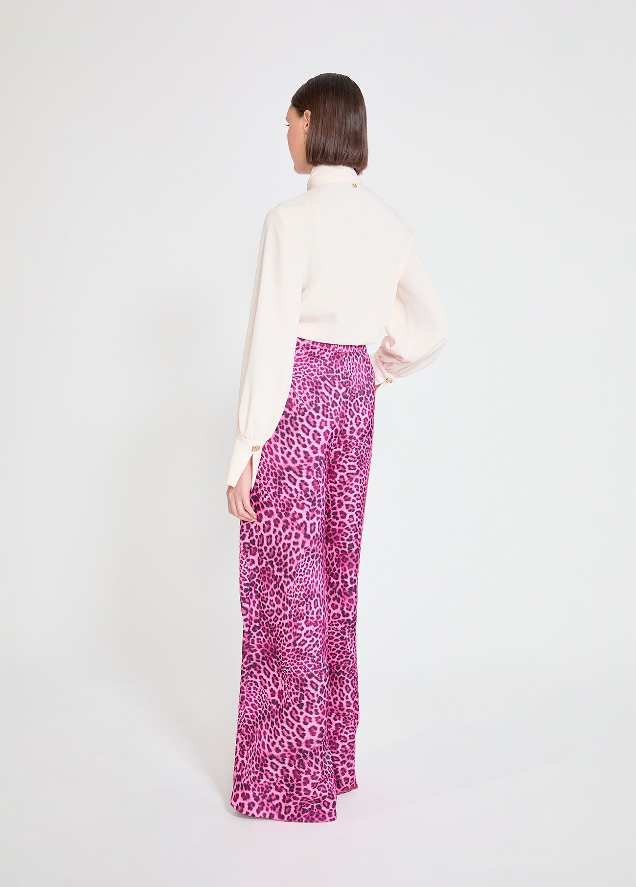 Wideleg Pants with Buganvilla Animal Print