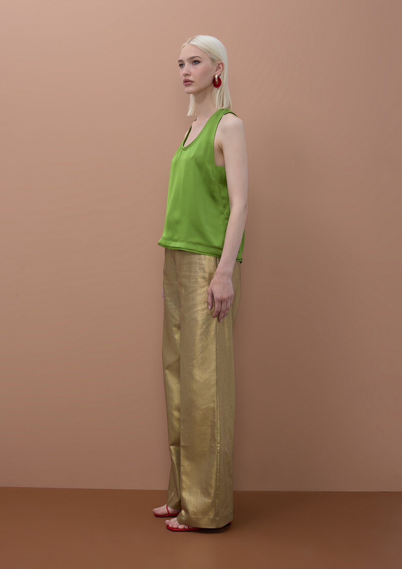 Round Neck Top with Piping Detail