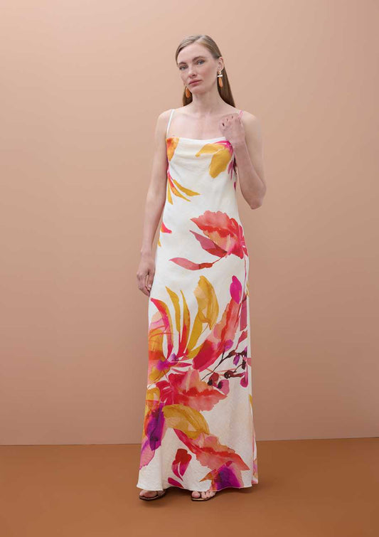 Floral Print Long Slip Dress