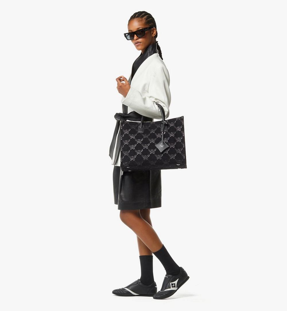 MWTGSBO02BK001-München Tote in Lauretos Lurex Jacquard|BLACK